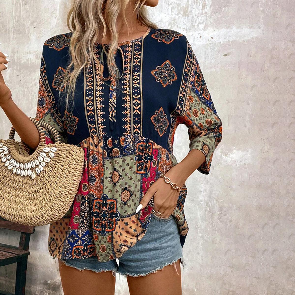 Stylish Three-Quarter Sleeve Top
