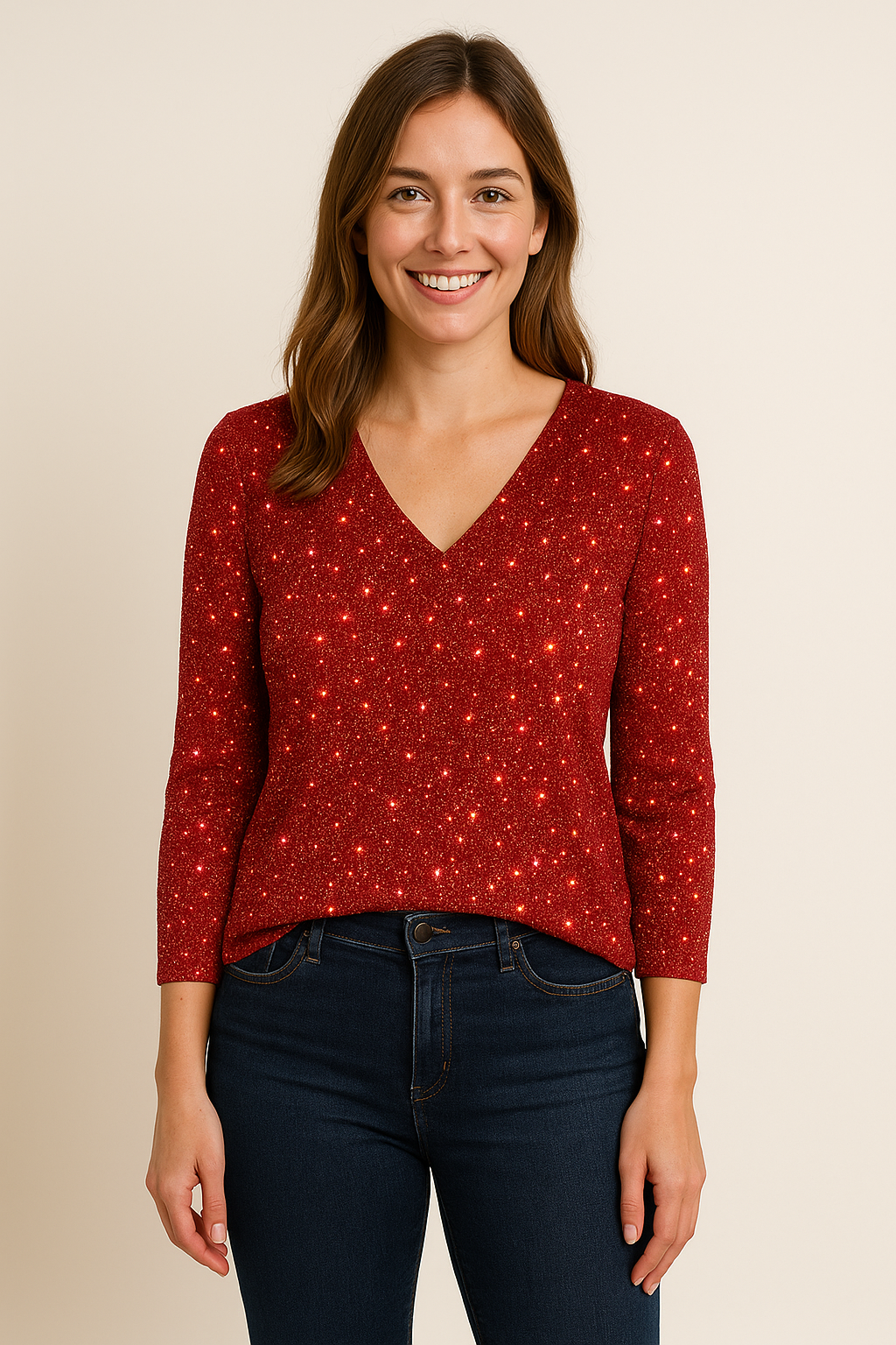 HERBERGER | Festive Women's Top Shiny for Special Occasions