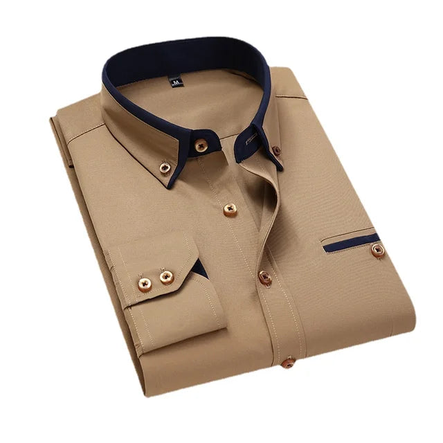 HERBERGER | Men's Long Sleeve Shirt Airy & Light for Spring and Autumn