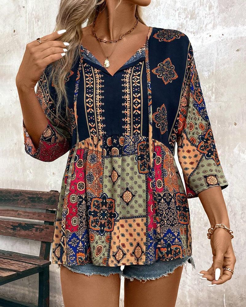 Stylish Three-Quarter Sleeve Top