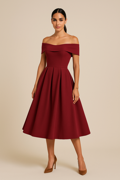 SOHO | Women's Off-Shoulder A-Line Dress, Breathable and Stylish