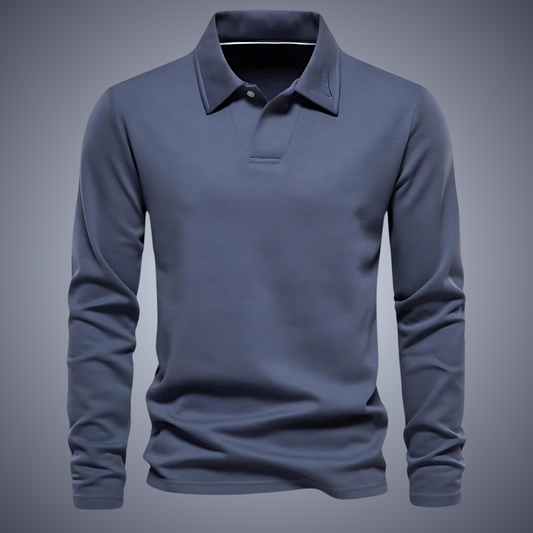 Coastal Time Men's Long Sleeve Polo Shirt