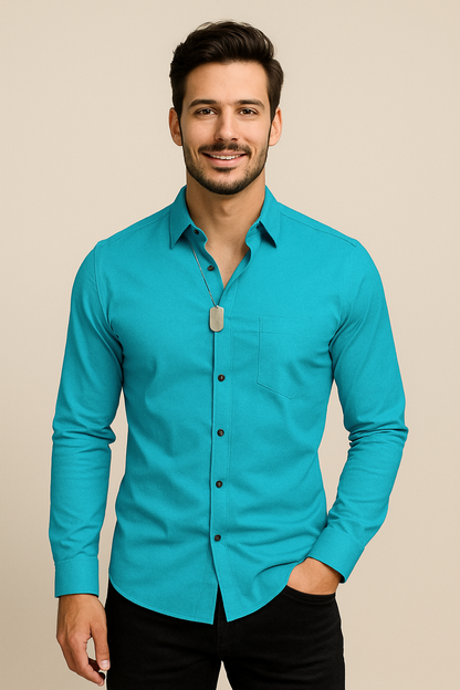 HERBERGER | Men's Long Sleeve Shirt with Stretch for Office and Everyday Wear