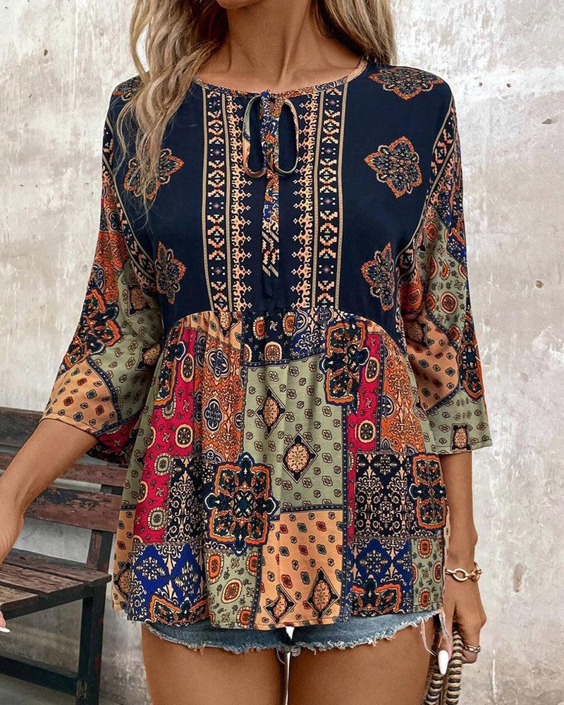 Stylish Three-Quarter Sleeve Top