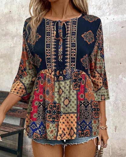 Stylish Three-Quarter Sleeve Top