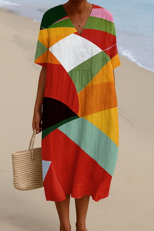 Solène II | Multicolored Patchwork Dress
