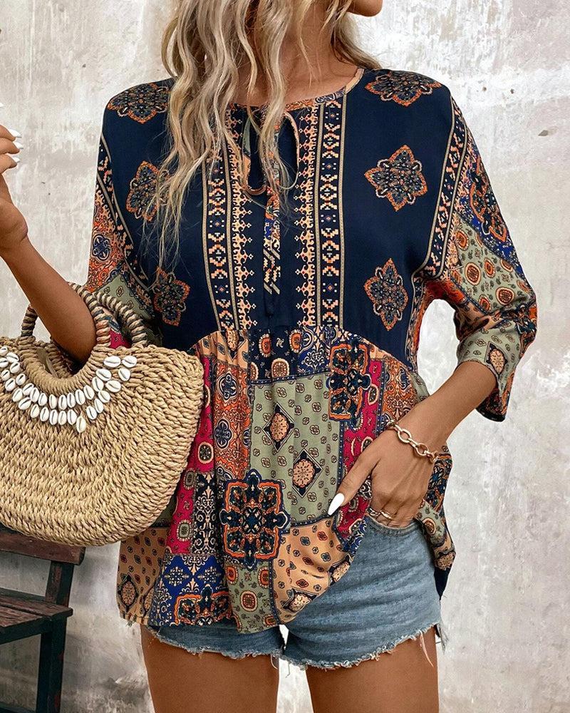 Stylish Three-Quarter Sleeve Top