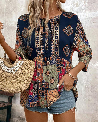 Stylish Three-Quarter Sleeve Top