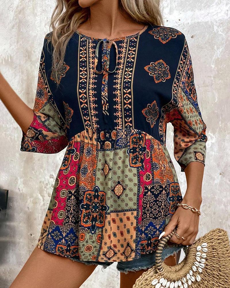 Stylish Three-Quarter Sleeve Top