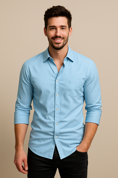 HERBERGER | Men's Long Sleeve Shirt with Stretch for Office and Everyday Wear