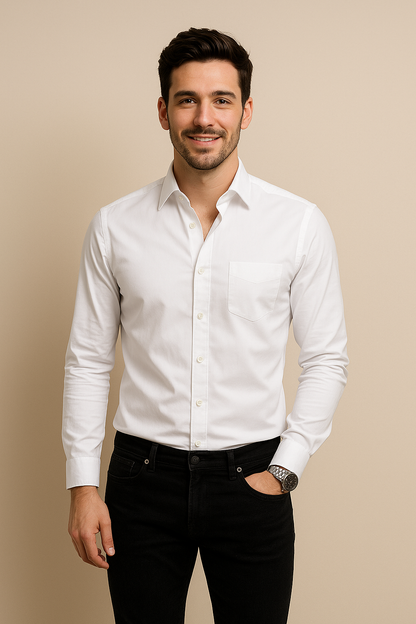 HERBERGER | Men's Long Sleeve Shirt with Stretch for Office and Everyday Wear
