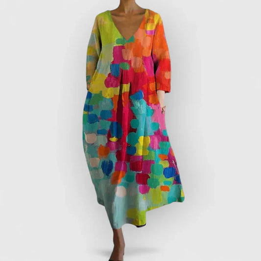 Nora | Colorful V-neck Dress