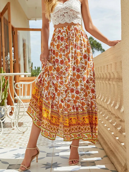 Flower Print Women's Skirt