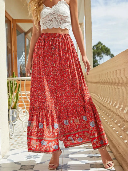 Flower Print Women's Skirt