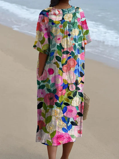 Élya | Watercolor Floral Dress